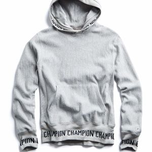 Logo Rib Popover Hoodie in Light Grey Mix